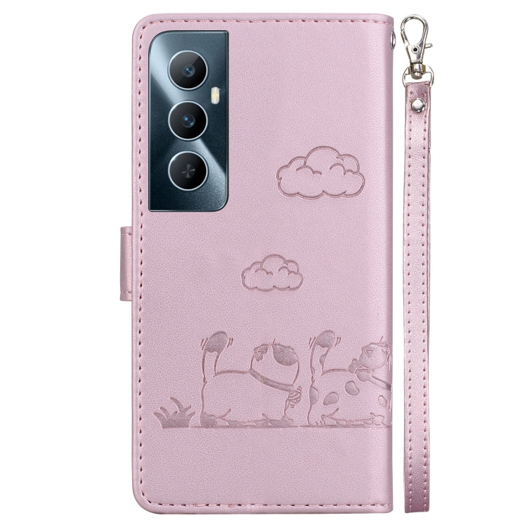 For Realme C65 4G Cute Cats RFID Leather Phone Case