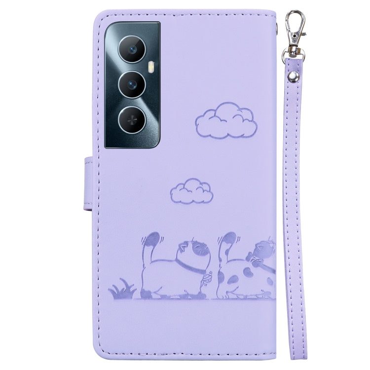For Realme C65 4G Cute Cats RFID Leather Phone Case