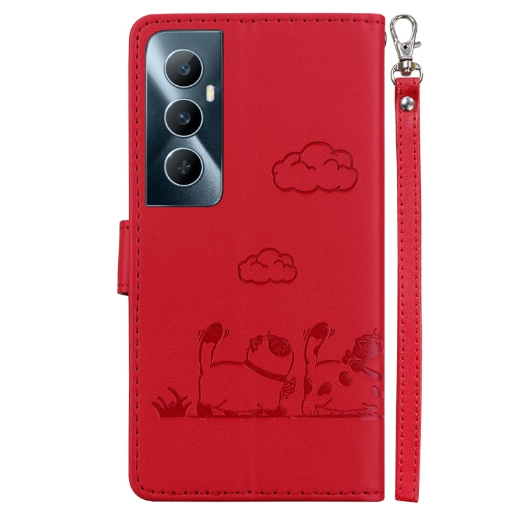 For Realme C65 4G Cute Cats RFID Leather Phone Case