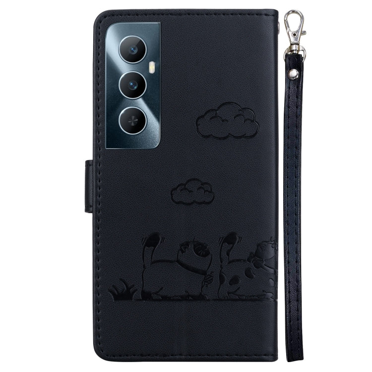 For Realme C65 4G Cute Cats RFID Leather Phone Case