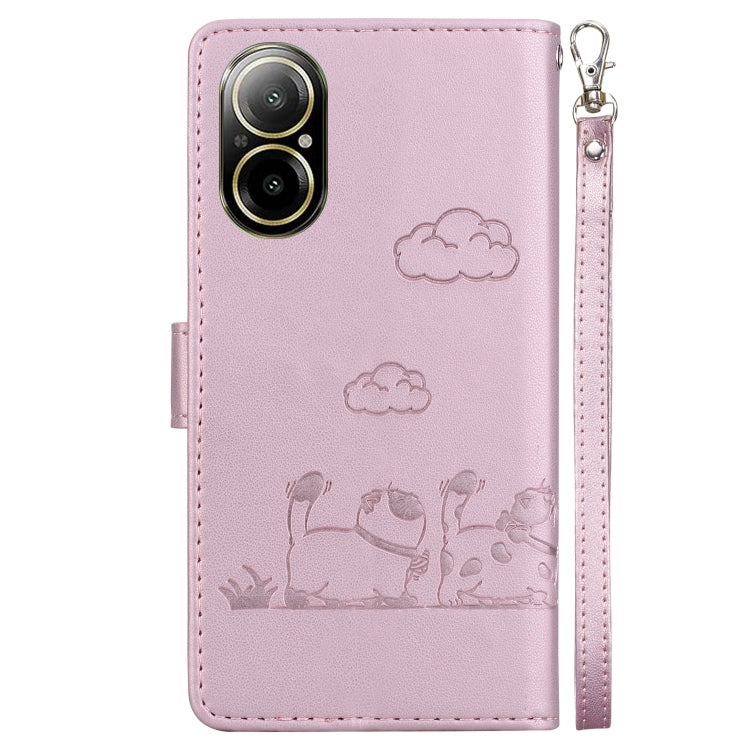 For Realme C67 4G Global Cute Cats RFID Leather Phone Case