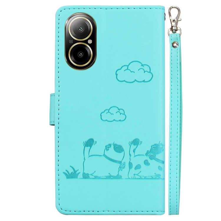 For Realme C67 4G Global Cute Cats RFID Leather Phone Case