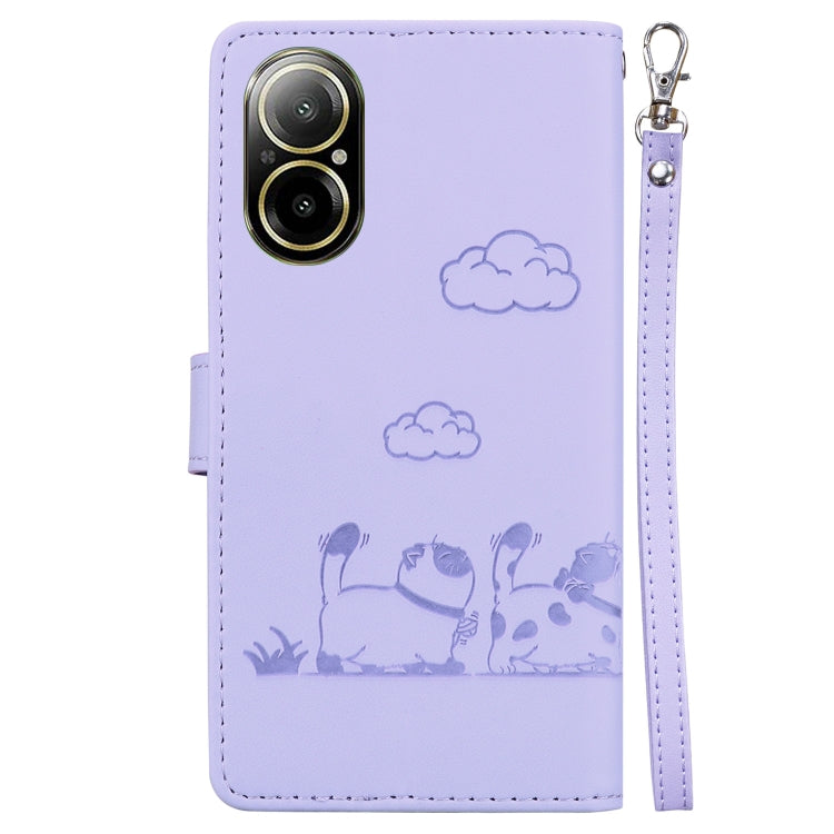For Realme C67 4G Global Cute Cats RFID Leather Phone Case
