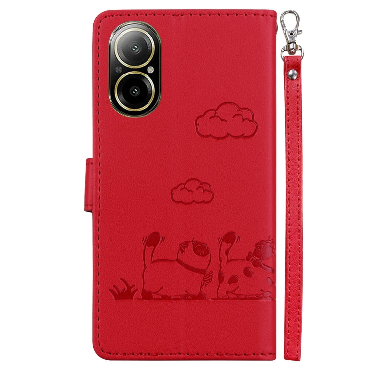 For Realme C67 4G Global Cute Cats RFID Leather Phone Case