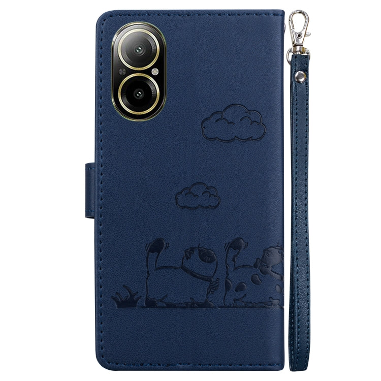 For Realme C67 4G Global Cute Cats RFID Leather Phone Case