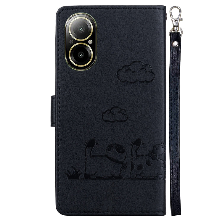 For Realme C67 4G Global Cute Cats RFID Leather Phone Case