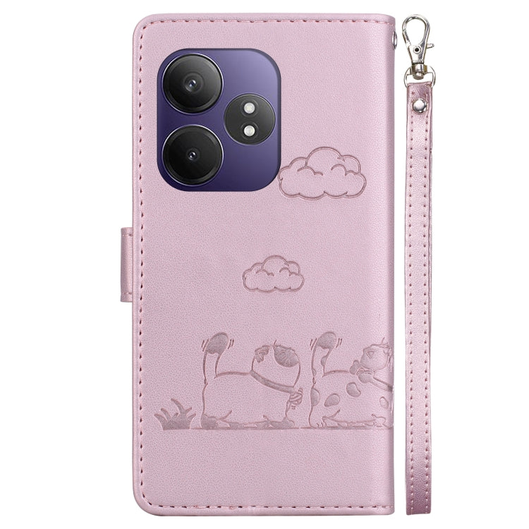 For Realme GT 6 Cute Cats RFID Leather Phone Case