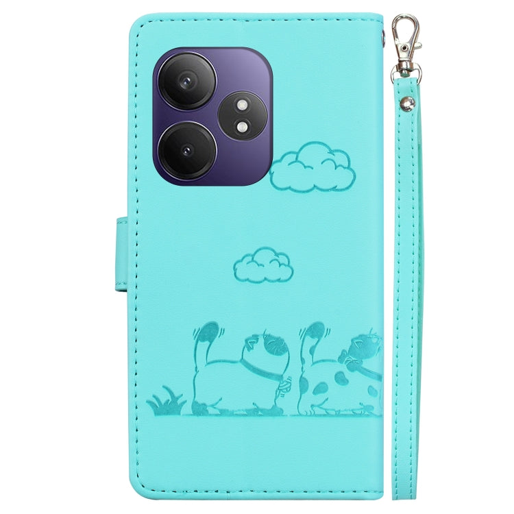For Realme GT 6 Cute Cats RFID Leather Phone Case