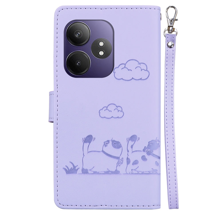 For Realme GT 6 Cute Cats RFID Leather Phone Case