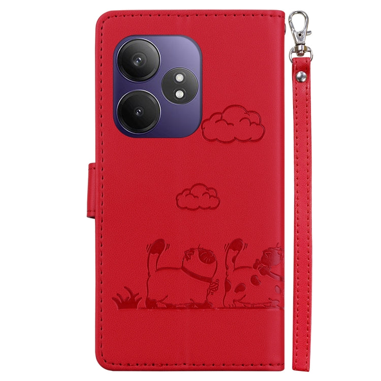 For Realme GT 6 Cute Cats RFID Leather Phone Case