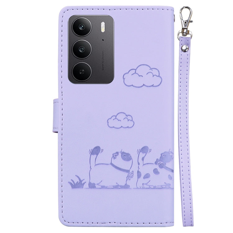 For Realme C75 Cute Cats RFID Leather Phone Case