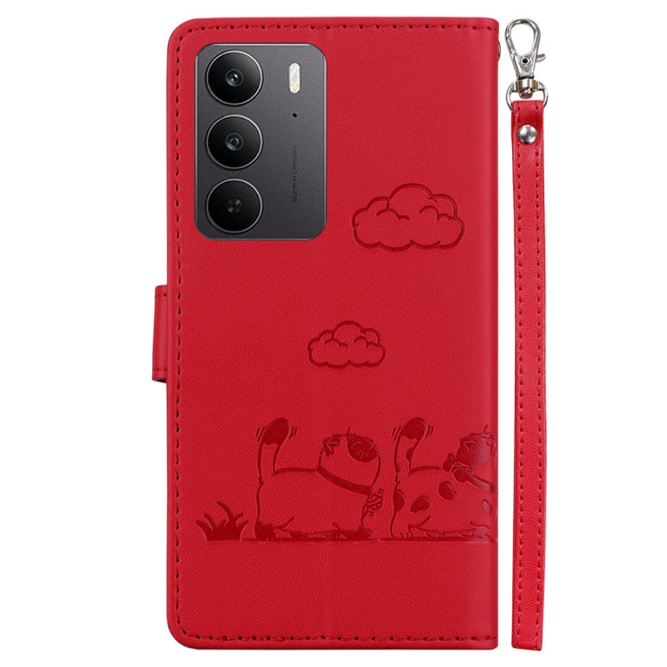 For Realme C75 Cute Cats RFID Leather Phone Case