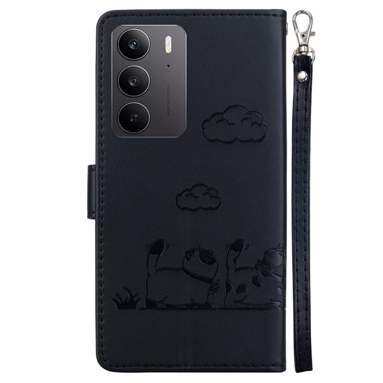 For Realme C75 Cute Cats RFID Leather Phone Case