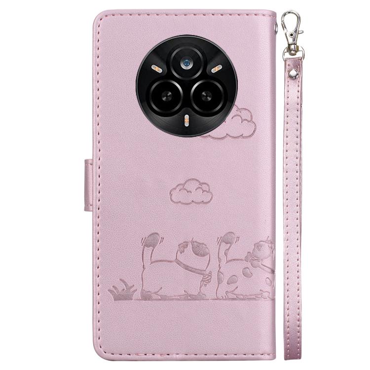 For Realme 14 Pro Cute Cats RFID Leather Phone Case