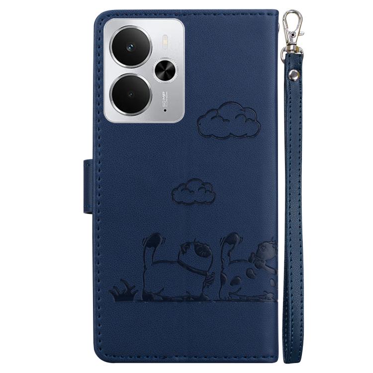 For Realme 14 Cute Cats RFID Leather Phone Case
