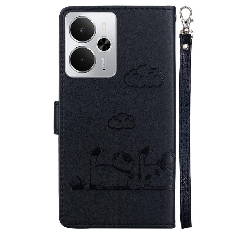 For Realme 14 Cute Cats RFID Leather Phone Case