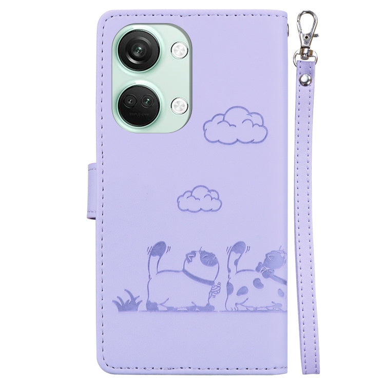 For OnePlus Nord 3 Cute Cats RFID Leather Phone Case