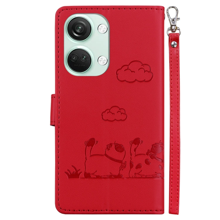 For OnePlus Nord 3 Cute Cats RFID Leather Phone Case