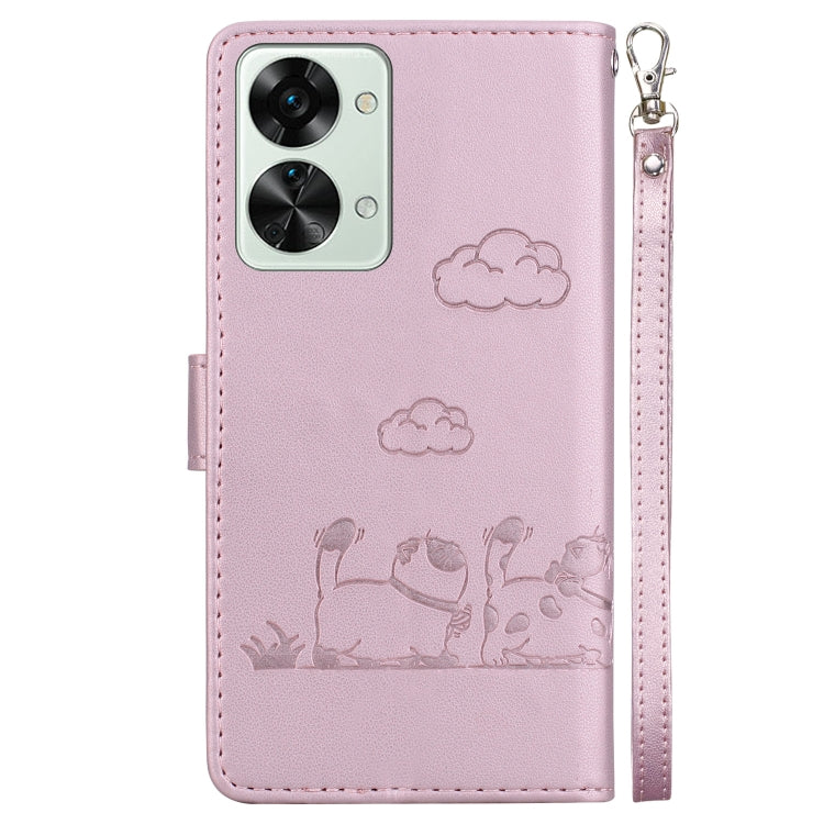 For OnePlus Nord 2T Cute Cats RFID Leather Phone Case