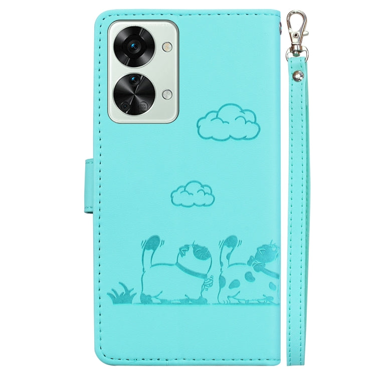For OnePlus Nord 2T Cute Cats RFID Leather Phone Case
