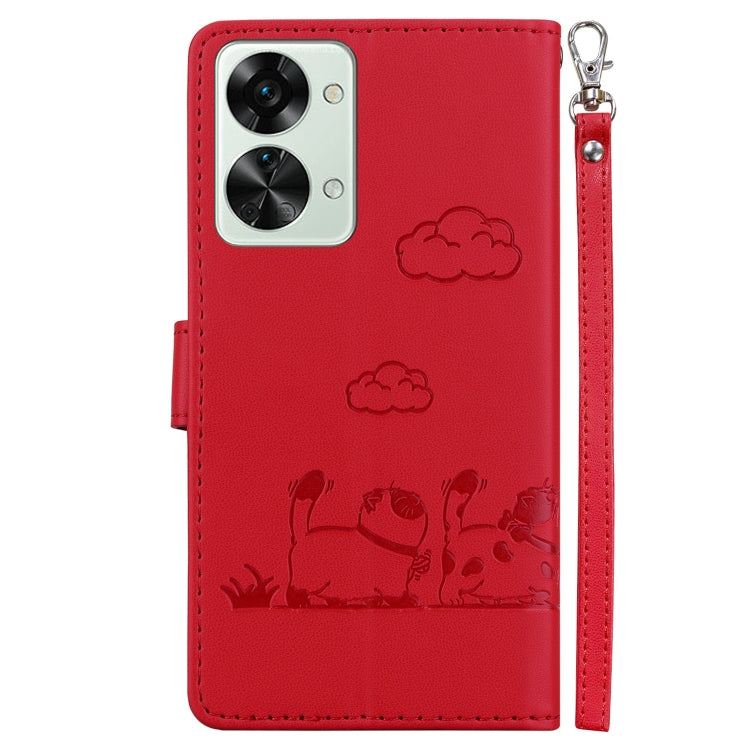 For OnePlus Nord 2T Cute Cats RFID Leather Phone Case
