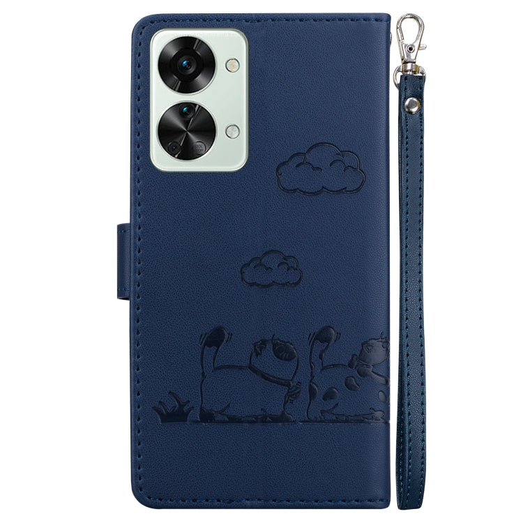 For OnePlus Nord 2T Cute Cats RFID Leather Phone Case