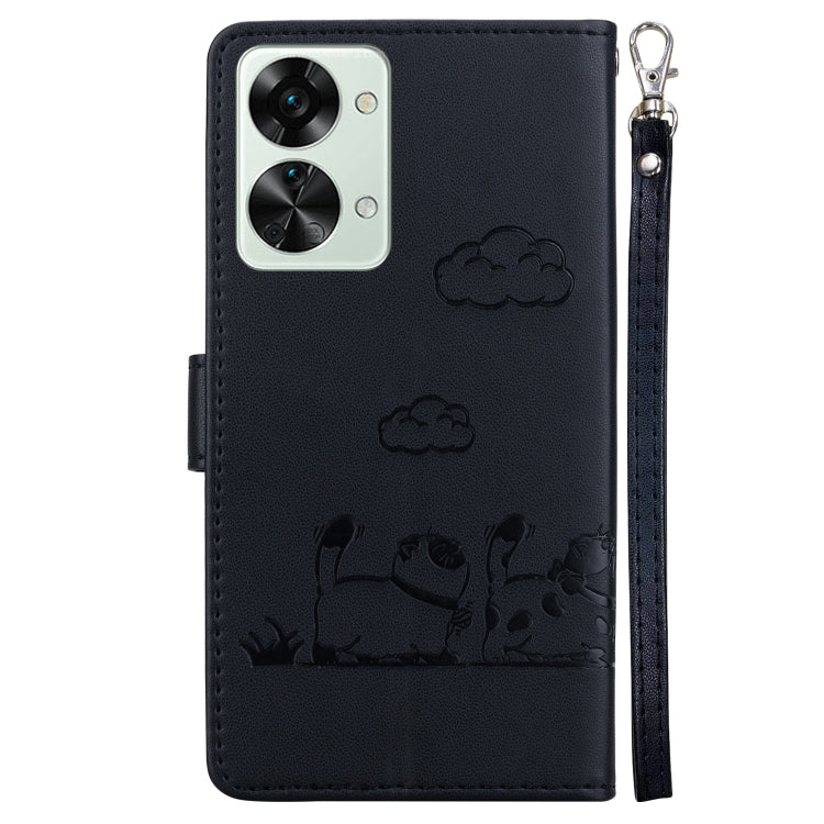 For OnePlus Nord 2T Cute Cats RFID Leather Phone Case