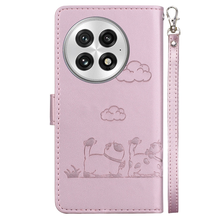 For OnePlus 13 Cute Cats RFID Leather Phone Case