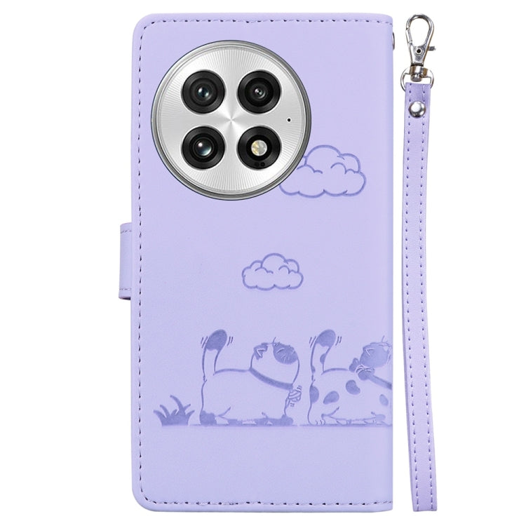 For OnePlus 13 Cute Cats RFID Leather Phone Case
