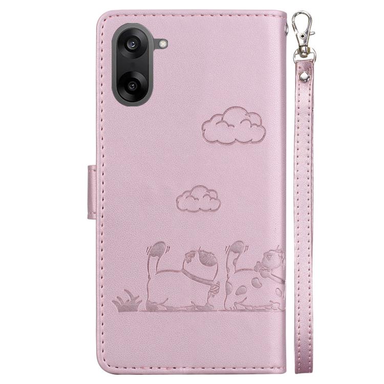 For OnePlus Ace 5 Racing / Nord CE5 Cute Cats RFID Leather Phone Case