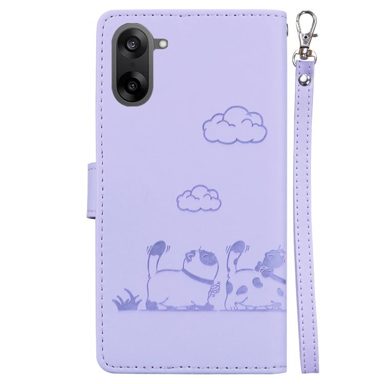For OnePlus Ace 5 Racing / Nord CE5 Cute Cats RFID Leather Phone Case