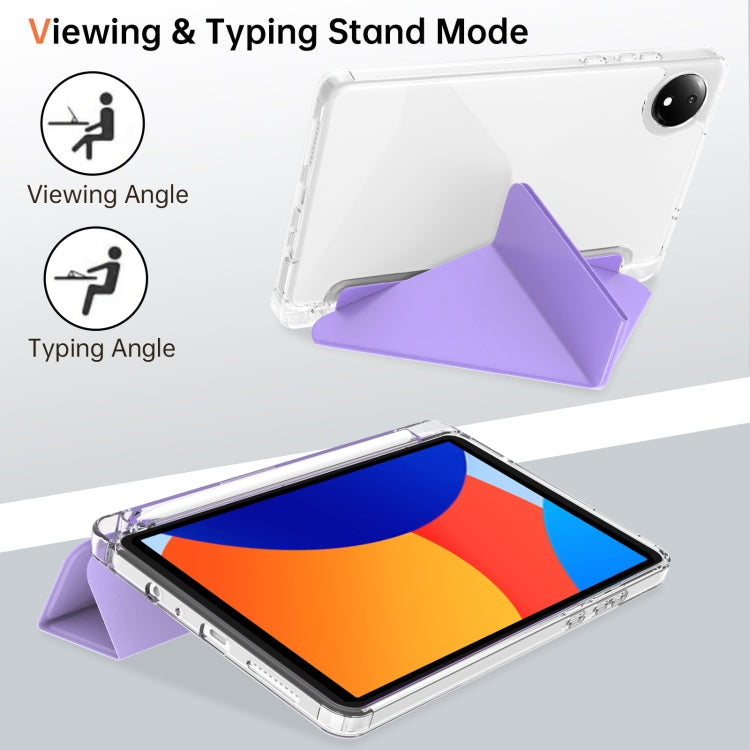 For Xiaomi Redmi Pad SE 8.7 Clear Acrylic Deformation Leather Tablet Case