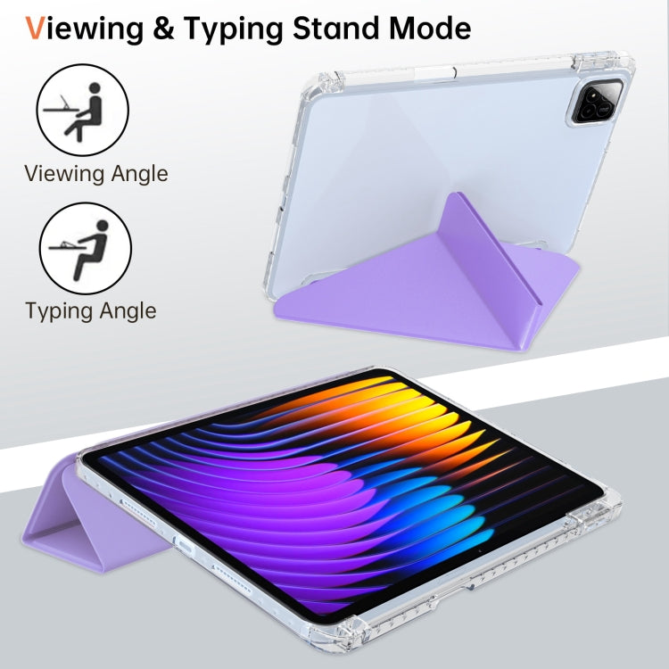 For Xiaomi Pad 7 / 7 Pro Clear Acrylic Deformation Leather Tablet Case