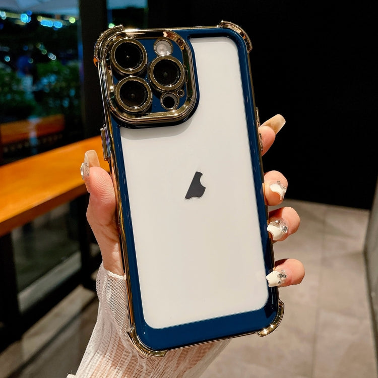 For iPhone 15 Pro Dual-color Plating Space PC Hybrid TPU Phone Case