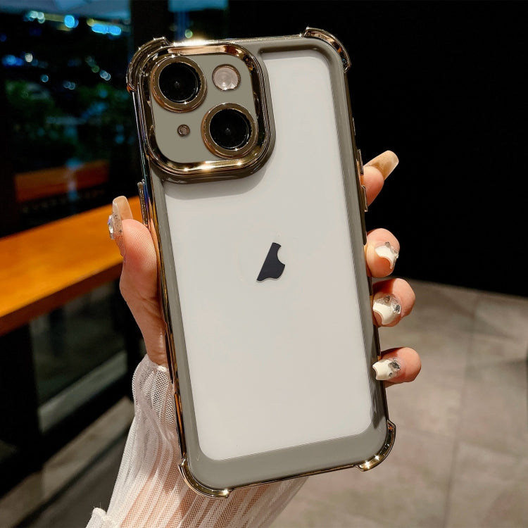 For iPhone 14 Dual-color Plating Space PC Hybrid TPU Phone Case