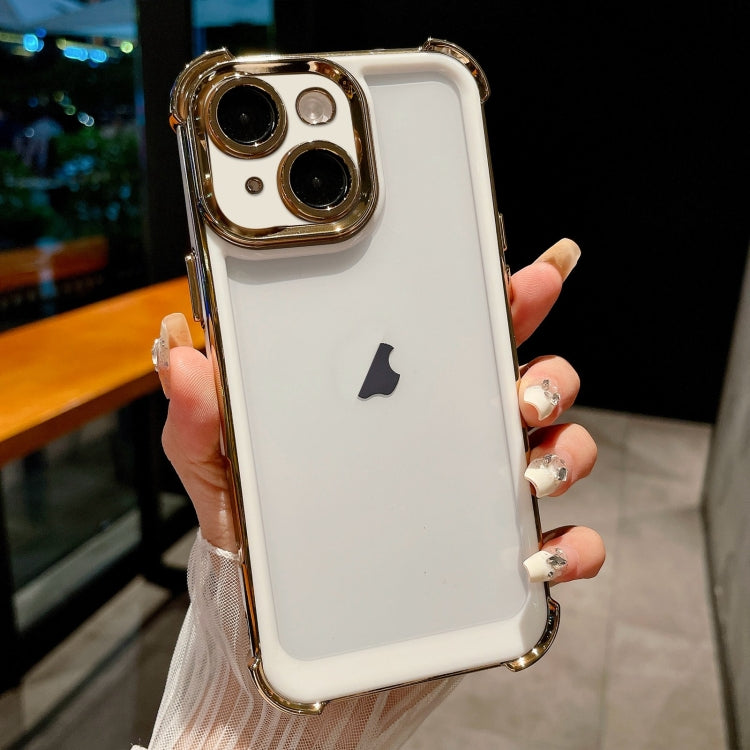For iPhone 14 Dual-color Plating Space PC Hybrid TPU Phone Case