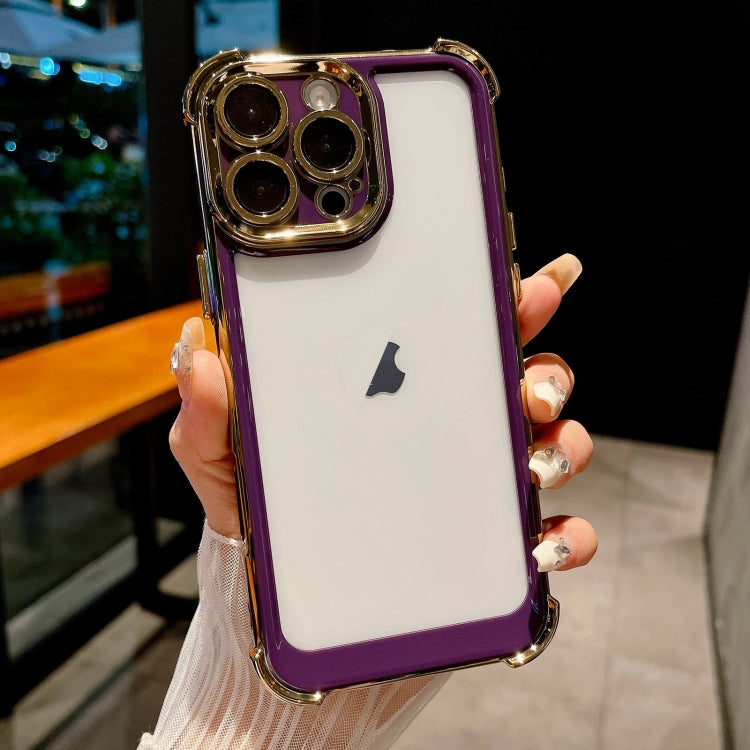 For iPhone 13 Pro Dual-color Plating Space PC Hybrid TPU Phone Case