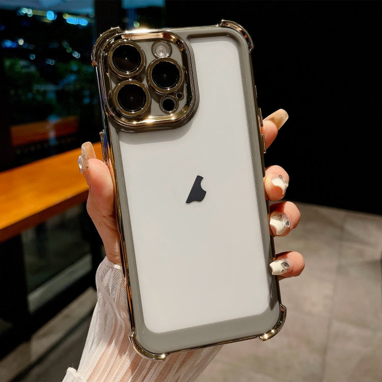 For iPhone 12 Pro Max Dual-color Plating Space PC Hybrid TPU Phone Case