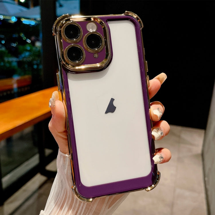 For iPhone 11 Pro Dual-color Plating Space PC Hybrid TPU Phone Case