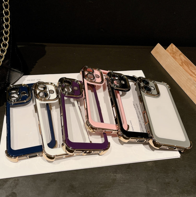 For iPhone 13 Dual-color Plating Space PC Hybrid TPU Phone Case