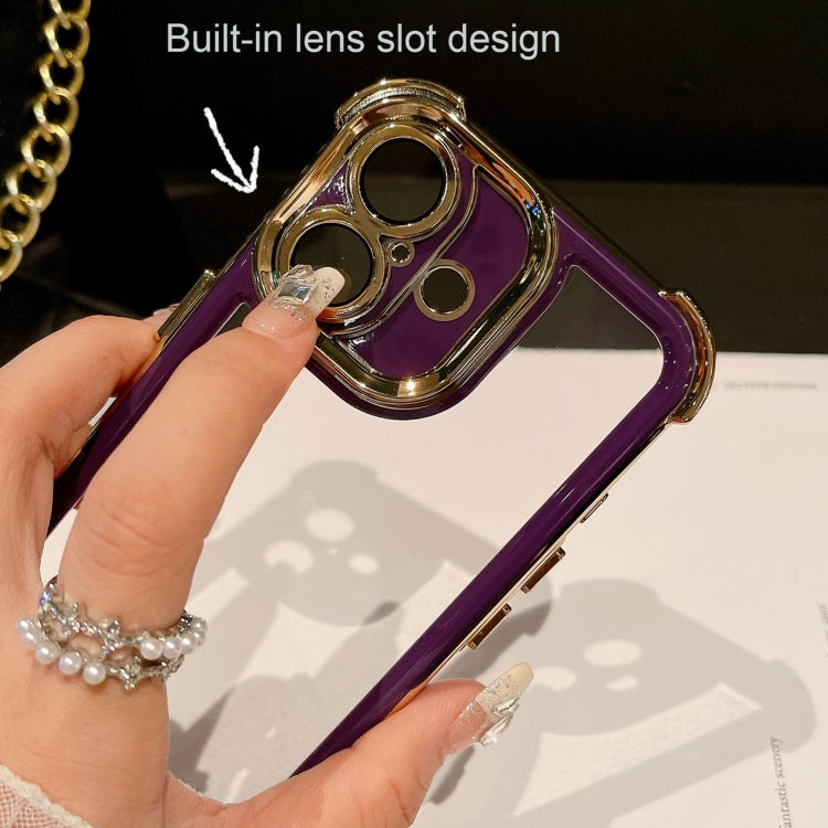 For iPhone 15 Plus Dual-color Plating Space PC Hybrid TPU Phone Case