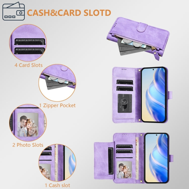 For Galaxy S22+ 5G Multi-Card Slots Zipper Wallet Leather Phone Case