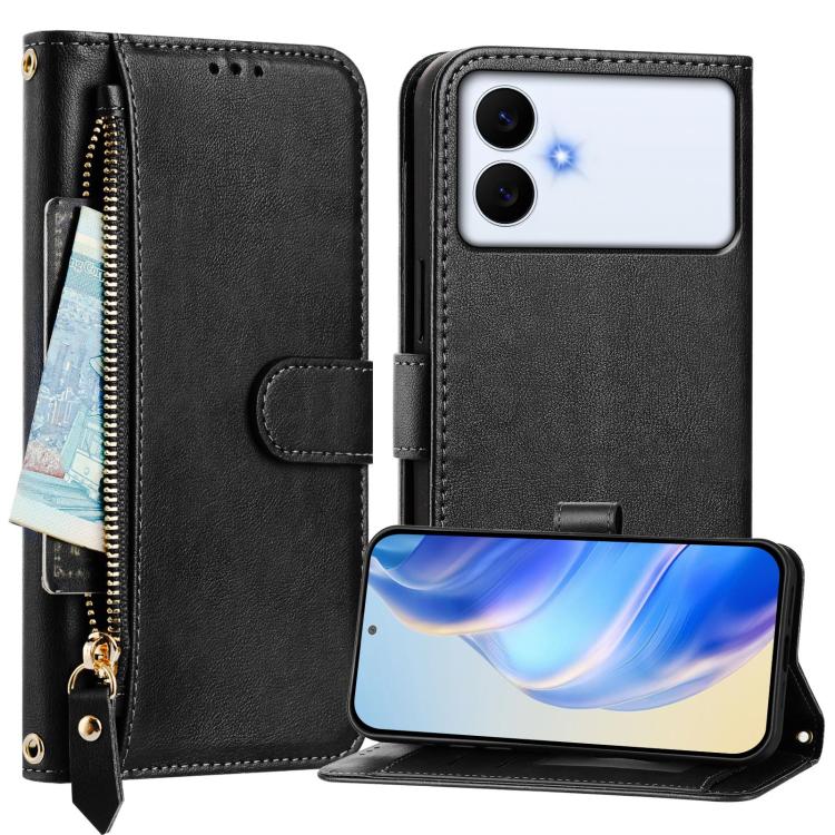 For Galaxy S26 Edge 5G Multi-Card Slots Zipper Wallet Leather Phone Case