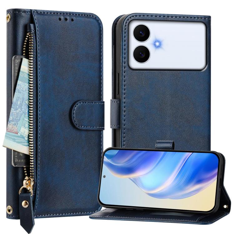 For Galaxy S26 Edge 5G Multi-Card Slots Zipper Wallet Leather Phone Case
