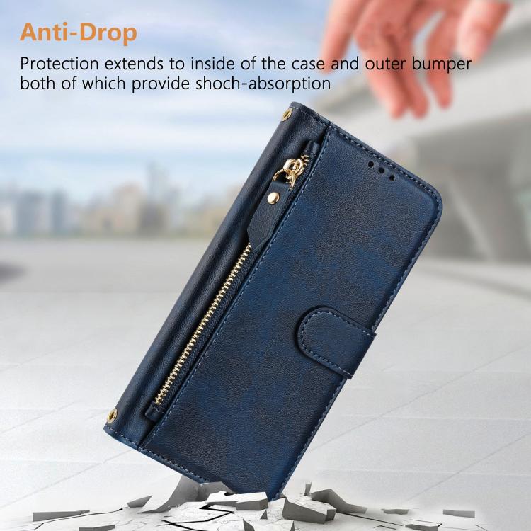 For Galaxy S26 Edge 5G Multi-Card Slots Zipper Wallet Leather Phone Case