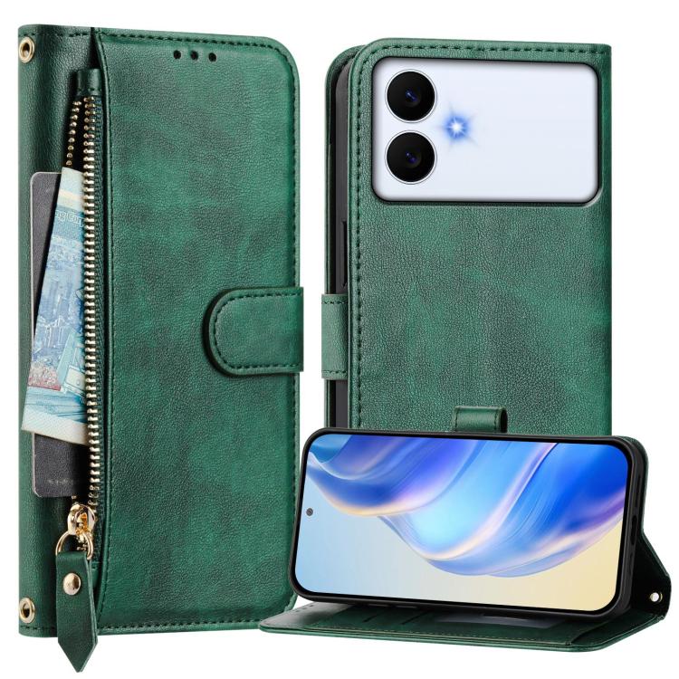 For Galaxy S26 Edge 5G Multi-Card Slots Zipper Wallet Leather Phone Case
