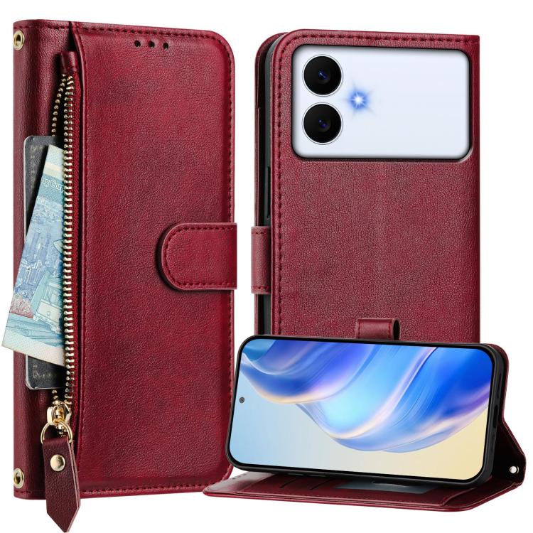 For Galaxy S26 Edge 5G Multi-Card Slots Zipper Wallet Leather Phone Case
