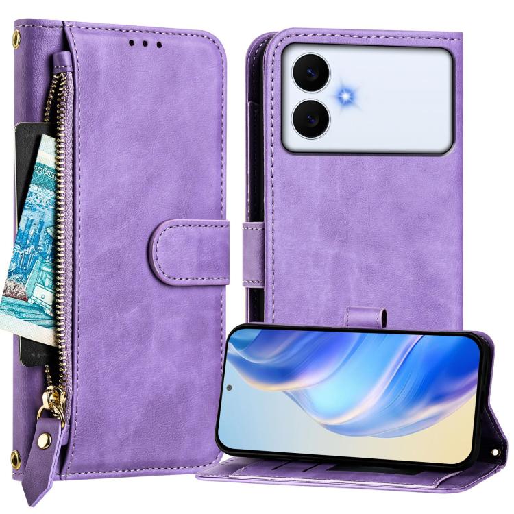 For Galaxy S26 Edge 5G Multi-Card Slots Zipper Wallet Leather Phone Case
