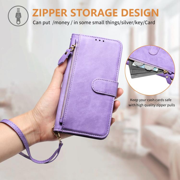 For Galaxy S26 Edge 5G Multi-Card Slots Zipper Wallet Leather Phone Case