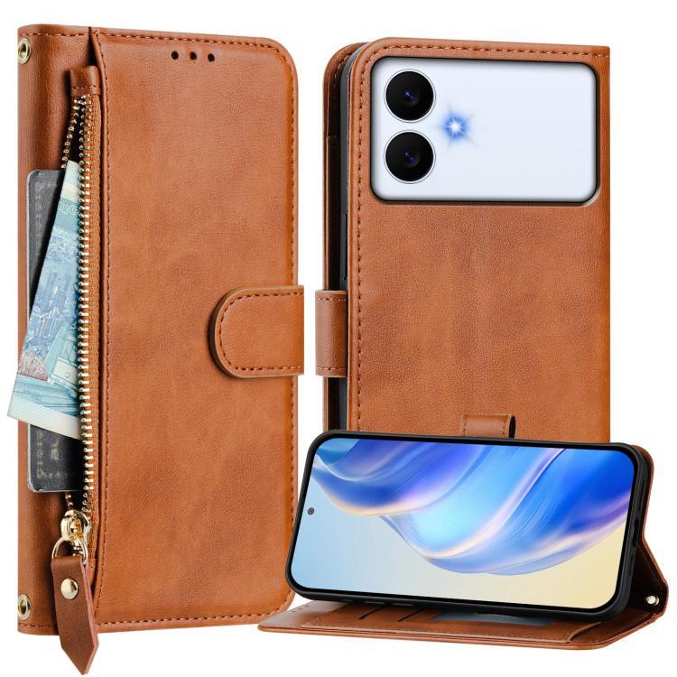 For Galaxy S26 Edge 5G Multi-Card Slots Zipper Wallet Leather Phone Case
